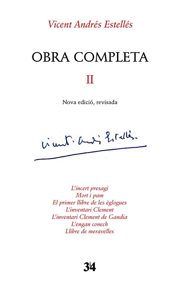 OBRA COMPLETA II ( VICENT ANDRES ESTELLES ) | 9788475029696 | ANDRES ESTELLES, VICENT | Llibres Parcir | Librería Parcir | Librería online de Manresa | Comprar libros en catalán y castellano online