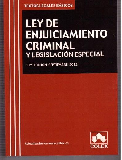 LEY DE ENJUICIAMIENTO CRIMINAL Y LEGISLACION ESPECIAL. Texto Legal Básico. 11ª E | 9788483423530 | AA.VV. | Llibres Parcir | Llibreria Parcir | Llibreria online de Manresa | Comprar llibres en català i castellà online