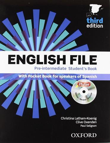 ENGLISH FILE PRE INTERMEDIATE SB+WB WITHOUT KEY 3ED | 9780194598927 | VV.AA | Llibres Parcir | Librería Parcir | Librería online de Manresa | Comprar libros en catalán y castellano online