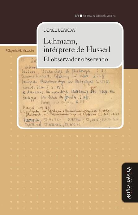 LUHMANN, INTÉRPRETE DE HUSSERL. EL OBSERVADOR OBSERVADO | PODI132951 | LEWKOW  LIONEL | Llibres Parcir | Llibreria Parcir | Llibreria online de Manresa | Comprar llibres en català i castellà online