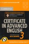 CERTIFICATE IN ADVANCED ENGLISH 3 WITH ANSWERS | 9780521739146 | VARIOS | Llibres Parcir | Llibreria Parcir | Llibreria online de Manresa | Comprar llibres en català i castellà online