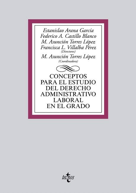 CONCEPTOS PARA EL ESTUDIO DEL DERECHO ADMINISTRATIVO LABORAL EN EL GRADO | 9788430961658 | ARANA GARCÍA, ESTANISLAO/CASTILLO BLANCO, FEDERICO A./TORRES LÓPEZ, MARÍA ASUNCIÓN/VILLALBA PÉREZ, F | Llibres Parcir | Llibreria Parcir | Llibreria online de Manresa | Comprar llibres en català i castellà online