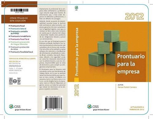 Prontuario para la empresa 2012 | 9788499544373 | Todolí Cervera, Ferran | Llibres Parcir | Llibreria Parcir | Llibreria online de Manresa | Comprar llibres en català i castellà online