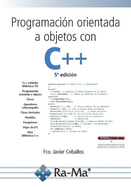 PROGRAMACIÓN ORIENTADA A  OBJETOS C++ | 9788499647548 | CEBALLOS,FCO.JAVIER | Llibres Parcir | Llibreria Parcir | Llibreria online de Manresa | Comprar llibres en català i castellà online