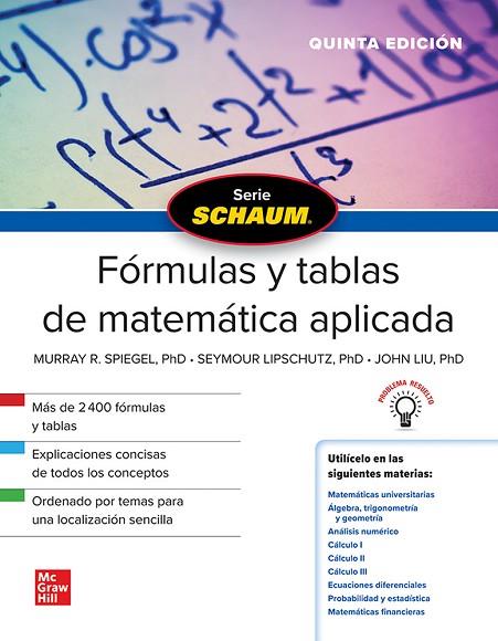 SCHAUM FORMULAS Y TABLAS DE MATEMATICA APLICADA | 9786071514646 | SPIEGEL | Llibres Parcir | Llibreria Parcir | Llibreria online de Manresa | Comprar llibres en català i castellà online