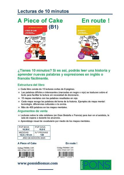 LECTURAS DE 10 MINUTOS. A PIECE OF CAKE | 9788410071384 | IDIOMAS, PONS | Llibres Parcir | Llibreria Parcir | Llibreria online de Manresa | Comprar llibres en català i castellà online