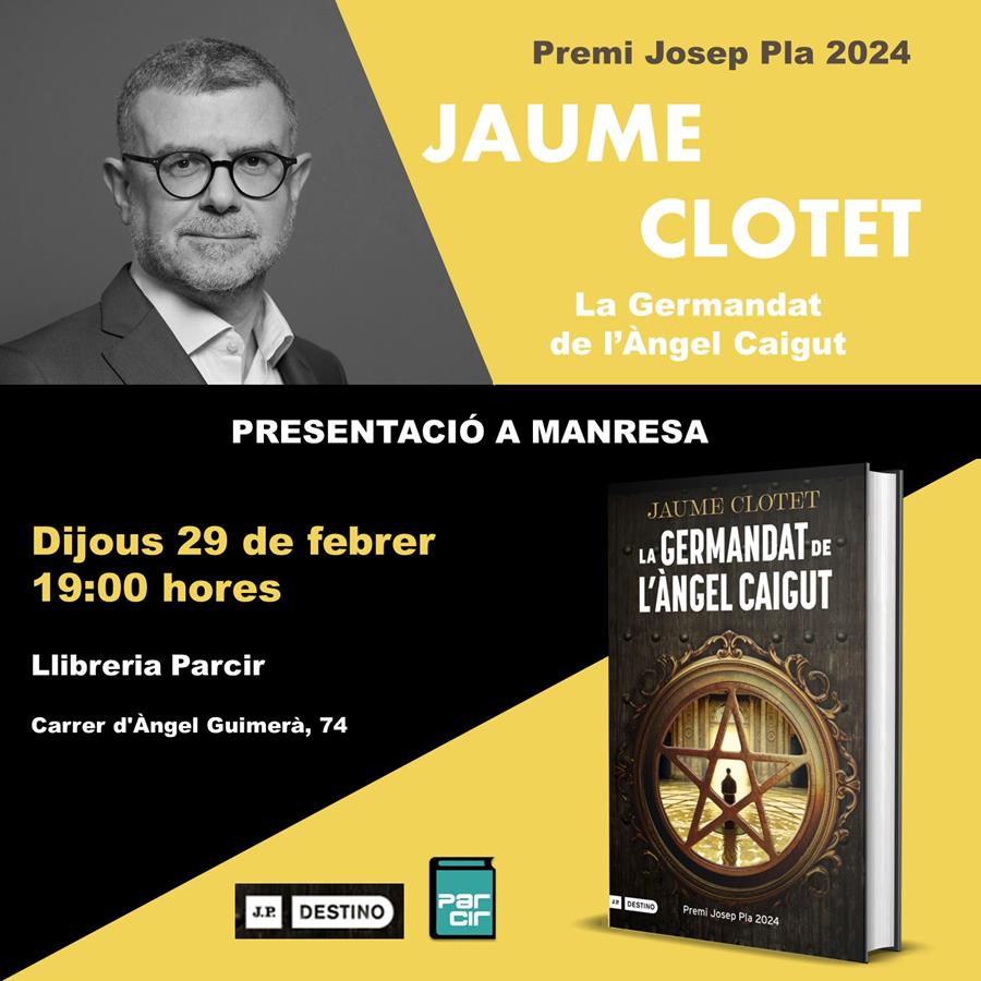 Presentació "La germandat de l'àngel caigut", de Jaume Clotet - Llibres Parcir | Llibreria Parcir | Llibreria online de Manresa | Comprar llibres en català i castellà online