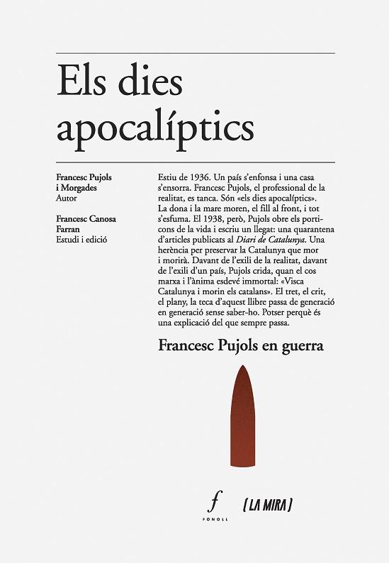 ELS DIES APOCALÍPTICS | 9788412536447 | PUJOLS MORGADES, FRANCESC | Llibres Parcir | Llibreria Parcir | Llibreria online de Manresa | Comprar llibres en català i castellà online