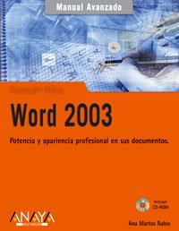 MANUAL AVANZADO WORD 2003 | 9788441516809 | MARTOS RUBIO | Llibres Parcir | Librería Parcir | Librería online de Manresa | Comprar libros en catalán y castellano online