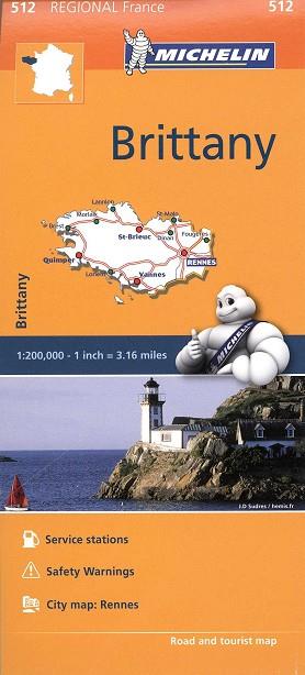 MAPA 512 BRITTANY MAPA REGIONAL  2016 | 9782067209619 | AA.VV. | Llibres Parcir | Llibreria Parcir | Llibreria online de Manresa | Comprar llibres en català i castellà online