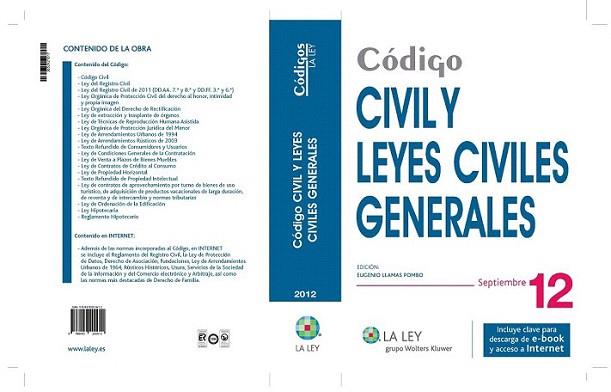 Código Civil y Leyes Civiles Generales 2012 | 9788490200612 | Redacción La Ley | Llibres Parcir | Llibreria Parcir | Llibreria online de Manresa | Comprar llibres en català i castellà online