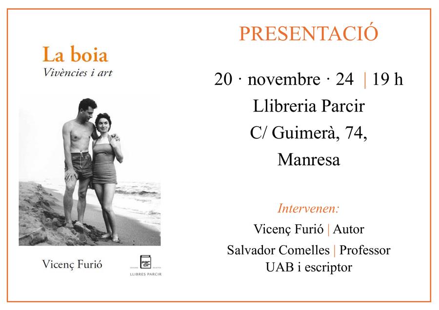 Presentació "La boia", de Vicenç Furió - Llibres Parcir | Llibreria Parcir | Llibreria online de Manresa | Comprar llibres en català i castellà online