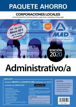 PAQUETE AHORRO ADMINISTRATIVO DE CORPORACIONES LOCALES. AHORRO DE 68 € (INCLUYE | 9788414235928 | VV. AA. | Llibres Parcir | Llibreria Parcir | Llibreria online de Manresa | Comprar llibres en català i castellà online