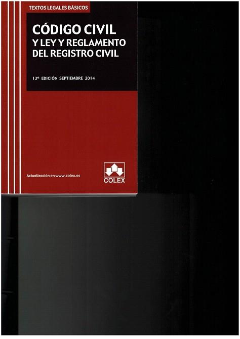 CODIGO CIVIL Y LEY Y REGLAMENTO DEL REGISTRO CIVIL | 9788483424582 | VVAA | Llibres Parcir | Llibreria Parcir | Llibreria online de Manresa | Comprar llibres en català i castellà online