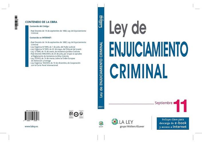 LEY ENJUICIAMIENTO CRIMINAL SEPT 2011 | 9788481269307 | Llibres Parcir | Llibreria Parcir | Llibreria online de Manresa | Comprar llibres en català i castellà online