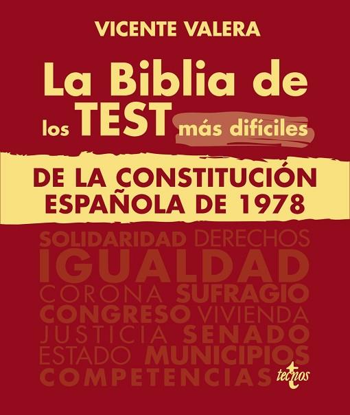 LA BIBLIA DE LOS TEST MÁS DIFÍCILES DE LA CONSTITUCIÓN ESPAÑOLA DE 1978 | 9788430987573 | VALERA, VICENTE | Llibres Parcir | Llibreria Parcir | Llibreria online de Manresa | Comprar llibres en català i castellà online