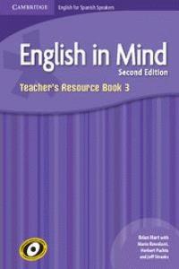 ENGLISH IN MIND FOR SPANISH SPEAKERS, ESO, LEVEL 3. TEACHER'S RESOURCE BOOK | 9788483237892 | HART, BRIAN | Llibres Parcir | Llibreria Parcir | Llibreria online de Manresa | Comprar llibres en català i castellà online